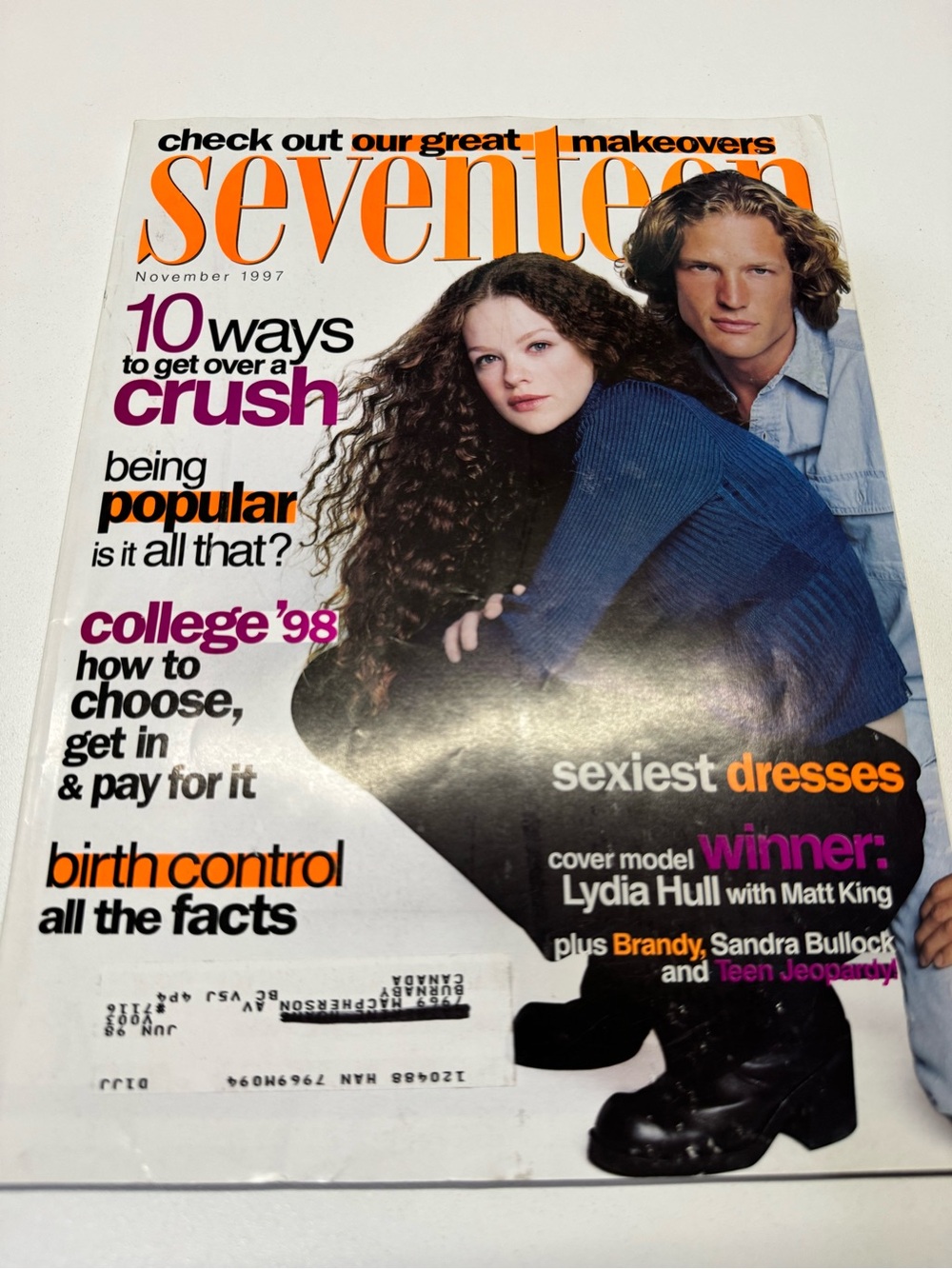 Seventeen 17 Teen Magazine November 1997 Lydia Hull I Know What You Did Last Sum